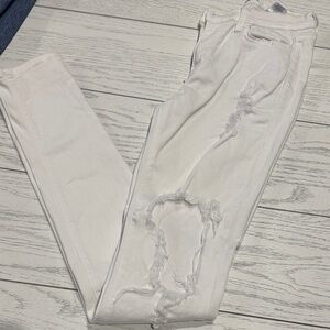 ICON White Distressed Skinny Jeans